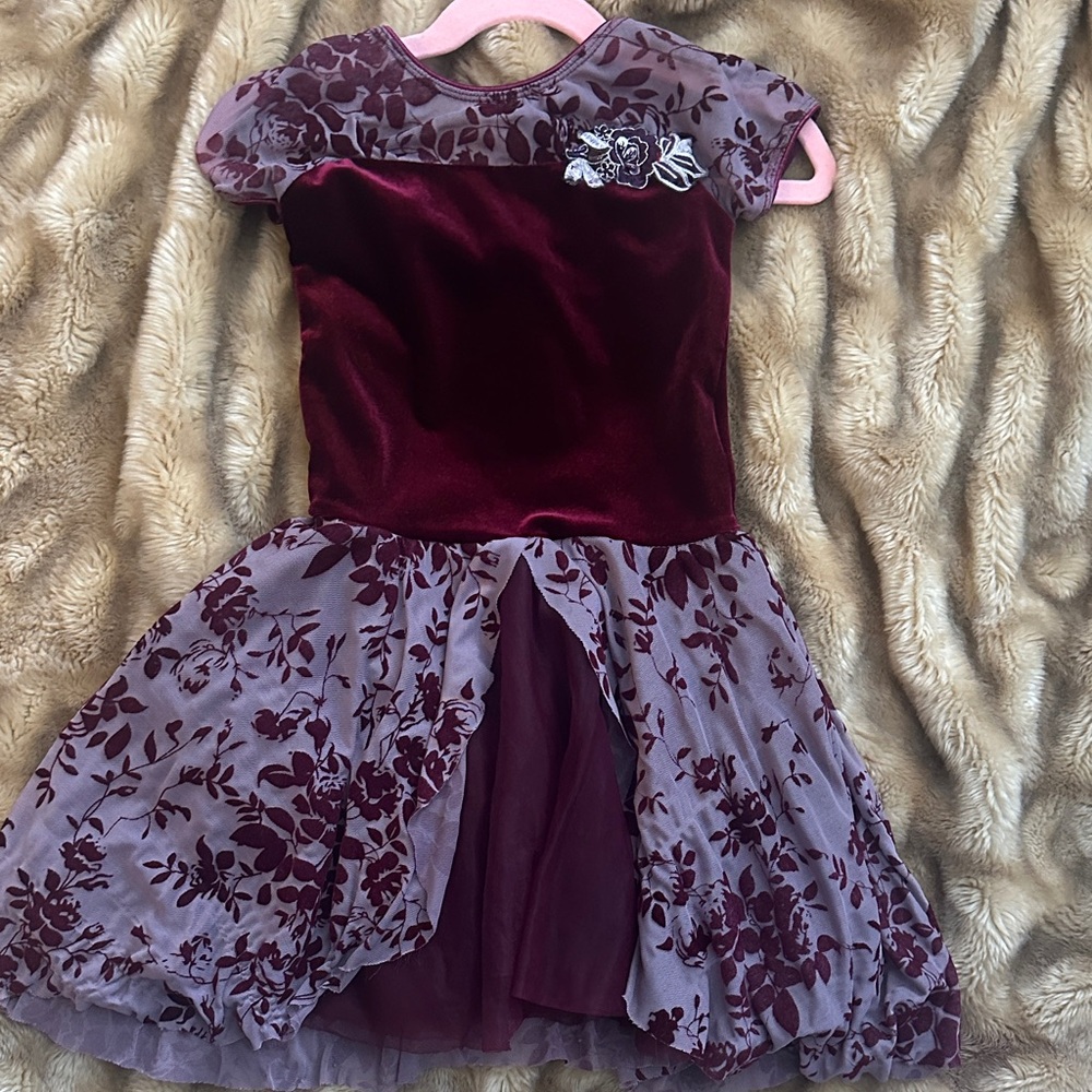 Elegant Burgundy Kids Costume Dress